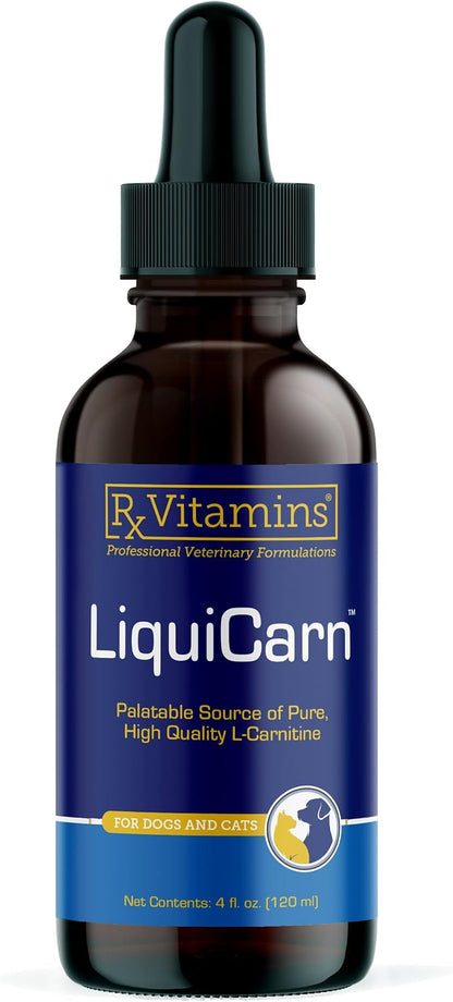 Rx Vitamins LiquiCarn - Pure L-Carnitine for Dogs and Cats, Bacon-Liver Flavour, 118 ml