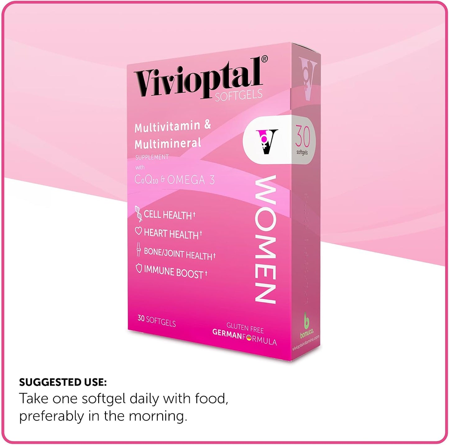 Vivioptal Women, 30 Capsules, CoQ10 & Omega-3, Multivitamin & Multimineral, Gluten-free, German Formula - görsel 4