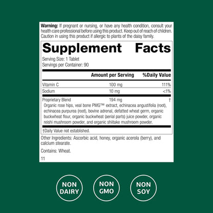 Standard Process C Synergy - Whole Food Vitamin C Supplement for Immune & Connective Tissue Health - 90 Tablets