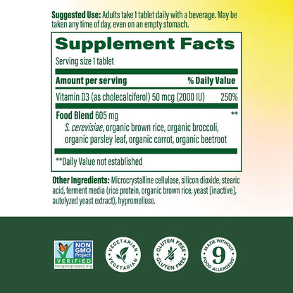 MegaFood Vitamin D3 2000 IU – 60 Tablets