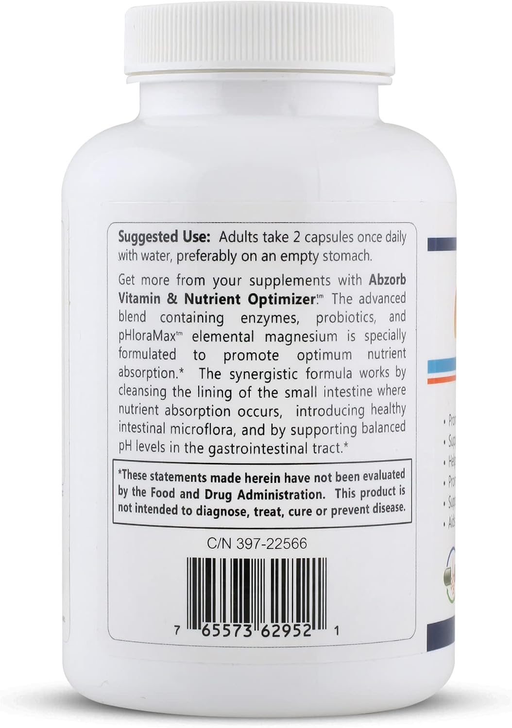 Abzorb Vitamin & Nutrient Optimiser – Digestive Enzymes, Probiotics & Magnesium Oxide Complex, 150 Capsules - görsel 3