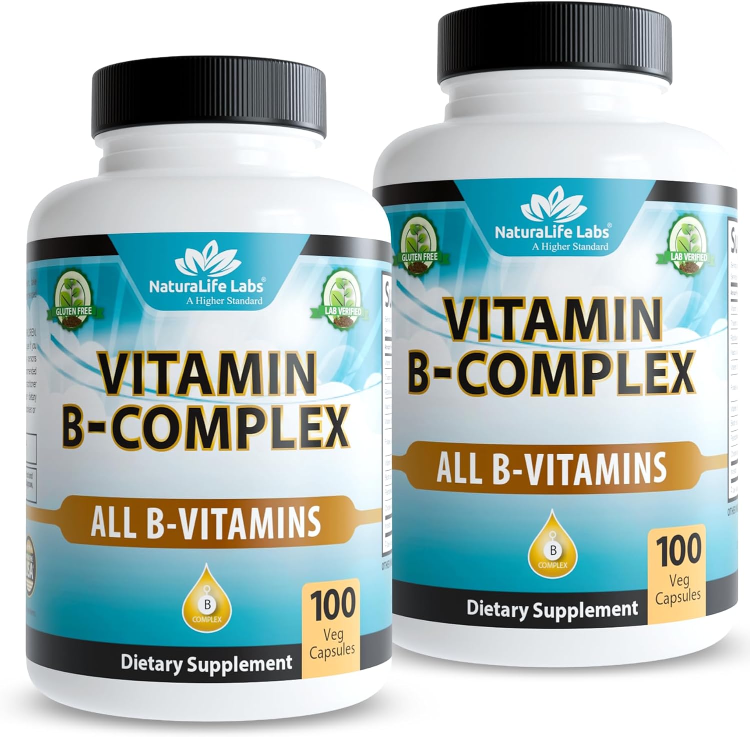 NaturaLife Labs Vitamin B Complex – Active B Vitamins (B2, B6, B9, B12) plus Vitamin C – 100 Capsules - görsel 9