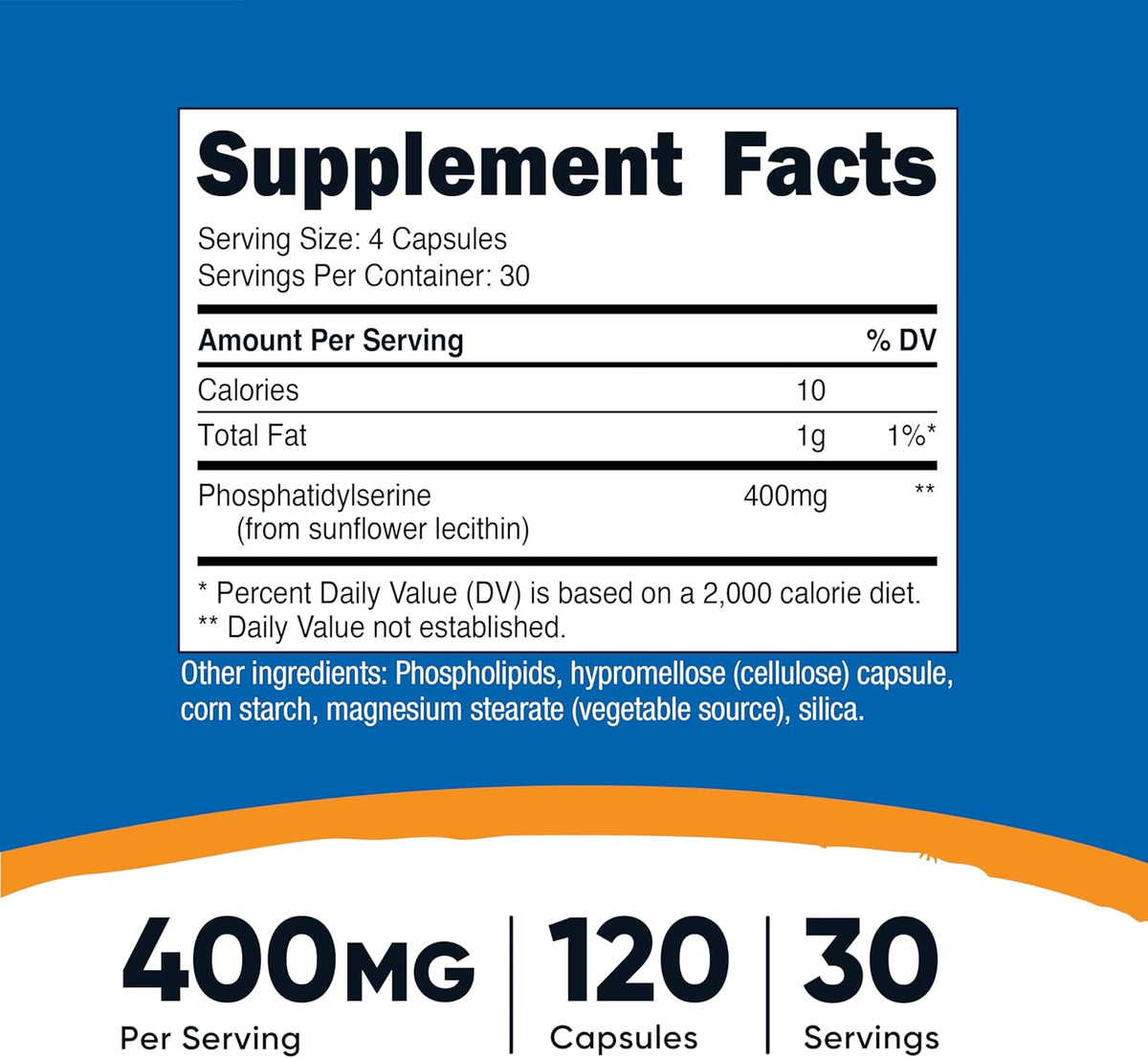 Nutricost Phosphatidylserine 400mg, 120 Capsules – Soya Free, Vegetarian Friendly, Non-GMO, Gluten-free - görsel 2