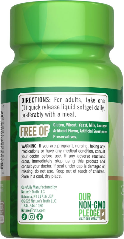 Nature's Truth Vitamin B12 1000 mcg Quick Release Liquid Softgels, 60 Capsules