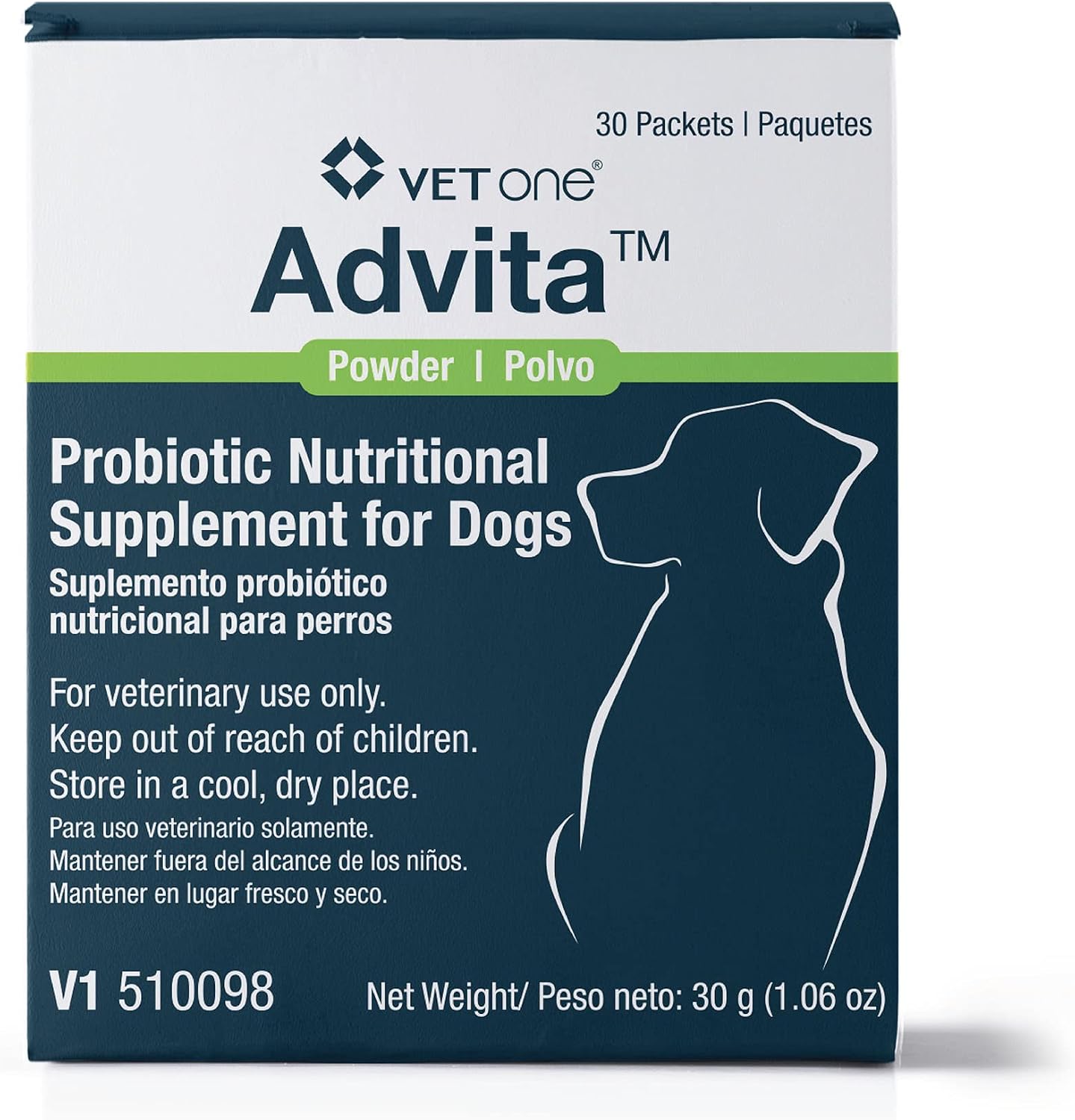 VetOne Advita Probiotic Nutritional Supplement for Dogs, 30 Sachets - görsel 1