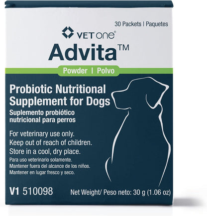 VetOne Advita Probiotic Nutritional Supplement for Dogs, 30 Sachets