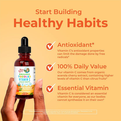 MaryRuth's Organic Toddler Vitamin C Drops - Sugar-Free, Immune Support, 15 mg, 30 Servings