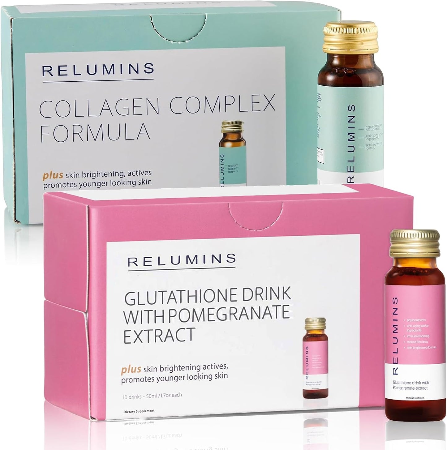 Relumins Collagen & Glutathione Beauty Drink Set – 20 Count (Apple & Pomegranate Flavours) - görsel 1