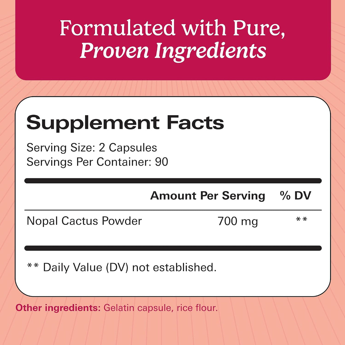 Santo Remedio Nopal, Sugar and Gluten-free Food Supplement, Prickly Pear Cactus Food Supplement, 700 mg, 180 Capsules, 90 Servings Per Container - görsel 2