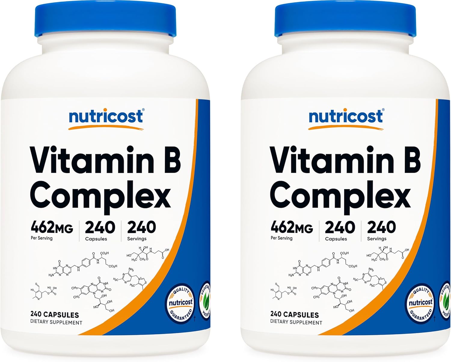 Nutricost High Potency Vitamin B Complex with Vitamin C, 240 Capsules (3 Bottles) - görsel 6