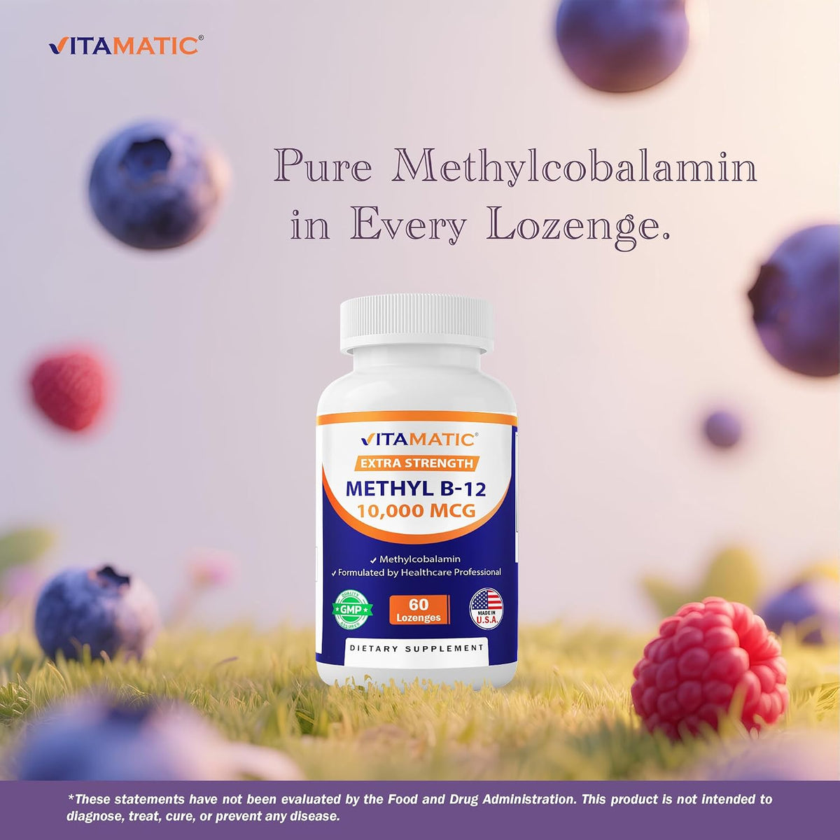 Vitamatic Methyl B12 (Methylcobalamin) 10,000 mcg – 60 Lozenges – Premium Vitamin B12 for Energy & Nerve Health - görsel 6