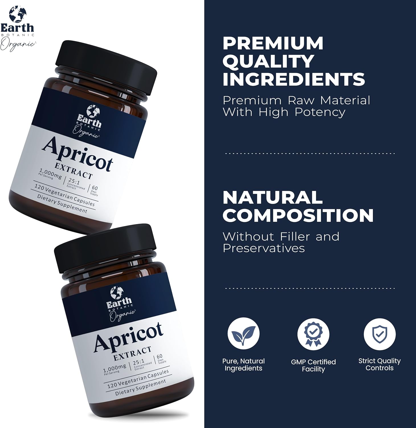 Apricot Extract, 1000 mg - 120 Veggie Capsules (Vegan, Non-GMO) Herbal Supplement - görsel 5