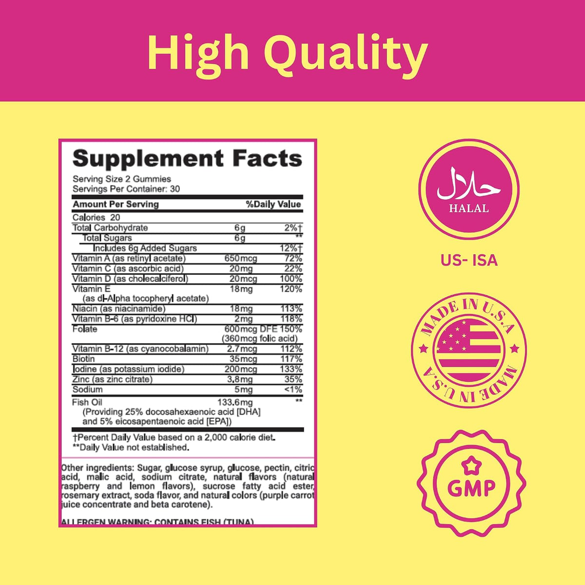 Greenfield Nutritions Halal Prenatal Gummies with DHA and Folic Acid – Essential Prenatal Multivitamin – 17 Vitamins for Mum-to-Be – Easy to Swallow - görsel 5