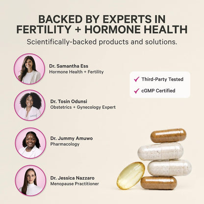 Pink Stork Fertility Supplements for Women, 60 Capsules | 2-in-1 Conception Support + Prenatal, Inositol, Folate + CoQ10, Cycle Regularity, Hormonal Balance, Reproductive Wellness