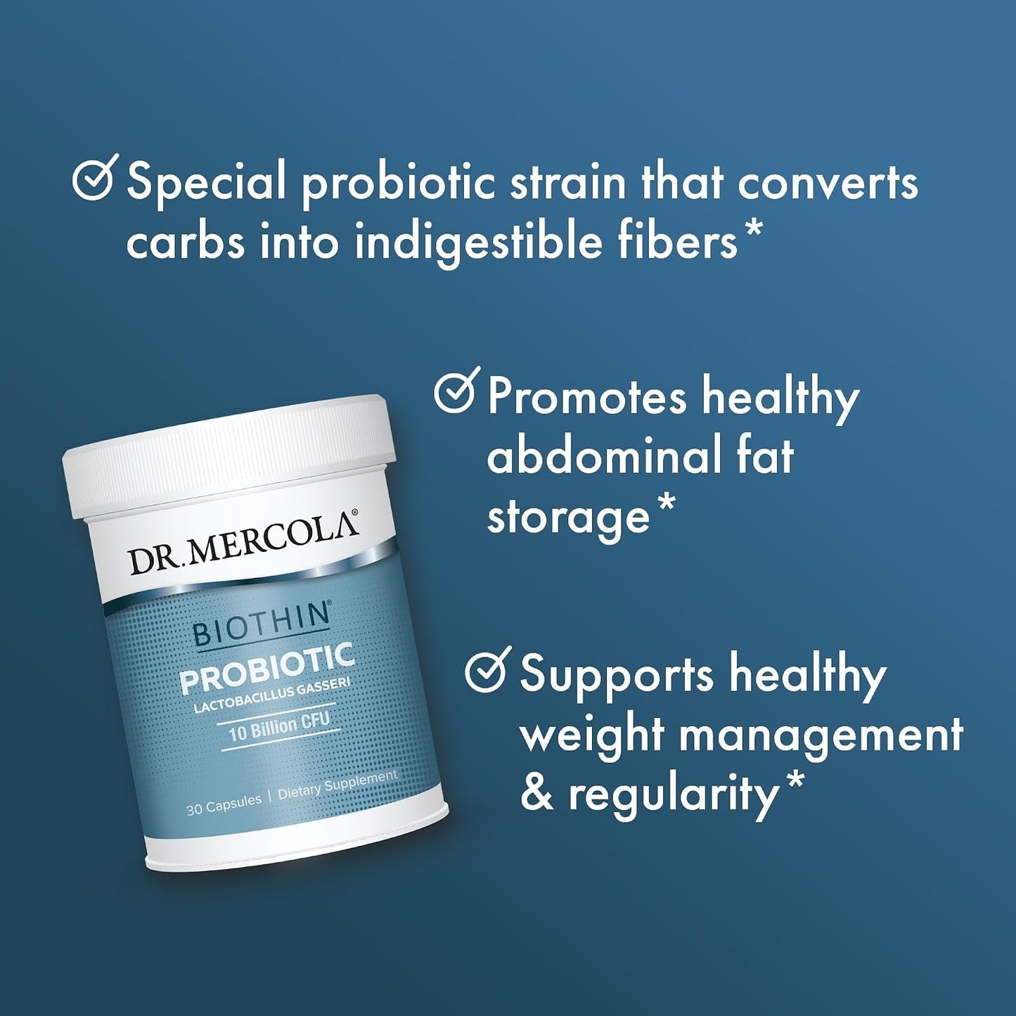 Dr. Mercola Biothin Probiotic – Lactobacillus Gasseri BNR17 – Supports Digestive Health and Metabolism – 30 Delayed-Release Capsules - görsel 5