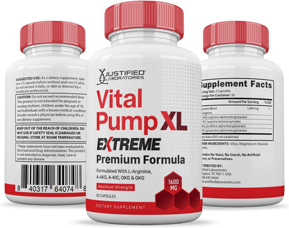 Vital Pump XL Extreme - Premium Men's Health Supplement (2 Pack, 120 Capsules)
