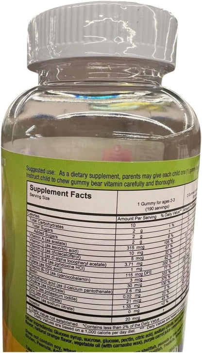 Children's Complete Multivitamin & Mineral Gummies, Natural Cherry, Berry & Citrus Flavours, 190 Gummies, Gluten-free