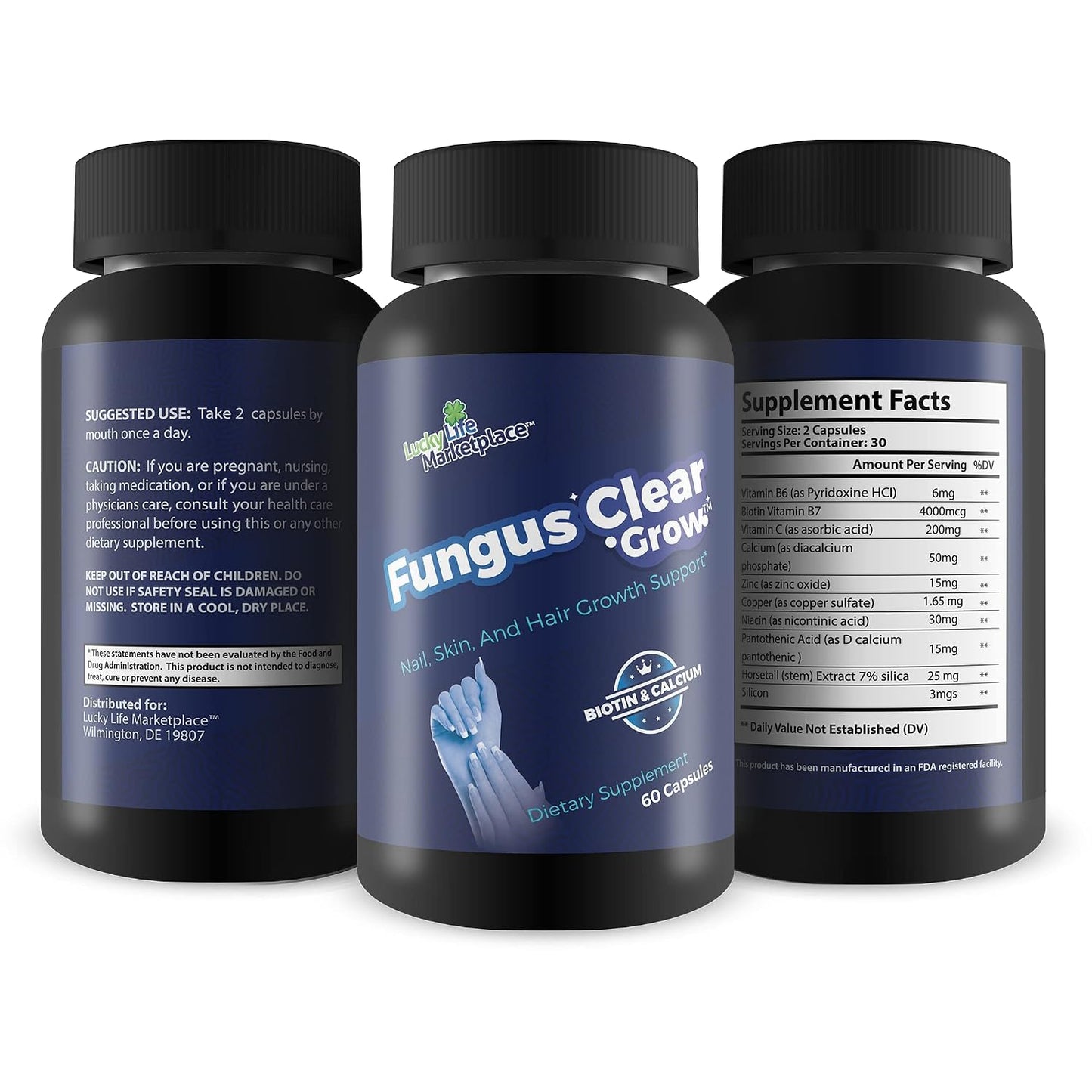 Fungus Clear Grow - Nail, Skin and Hair Support with Biotin & 9 Other Ingredients - görsel 4