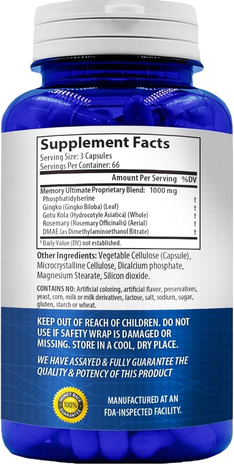 Memory and Focus Supplement with Phosphatidylserine and Ginkgo Biloba - görsel 3