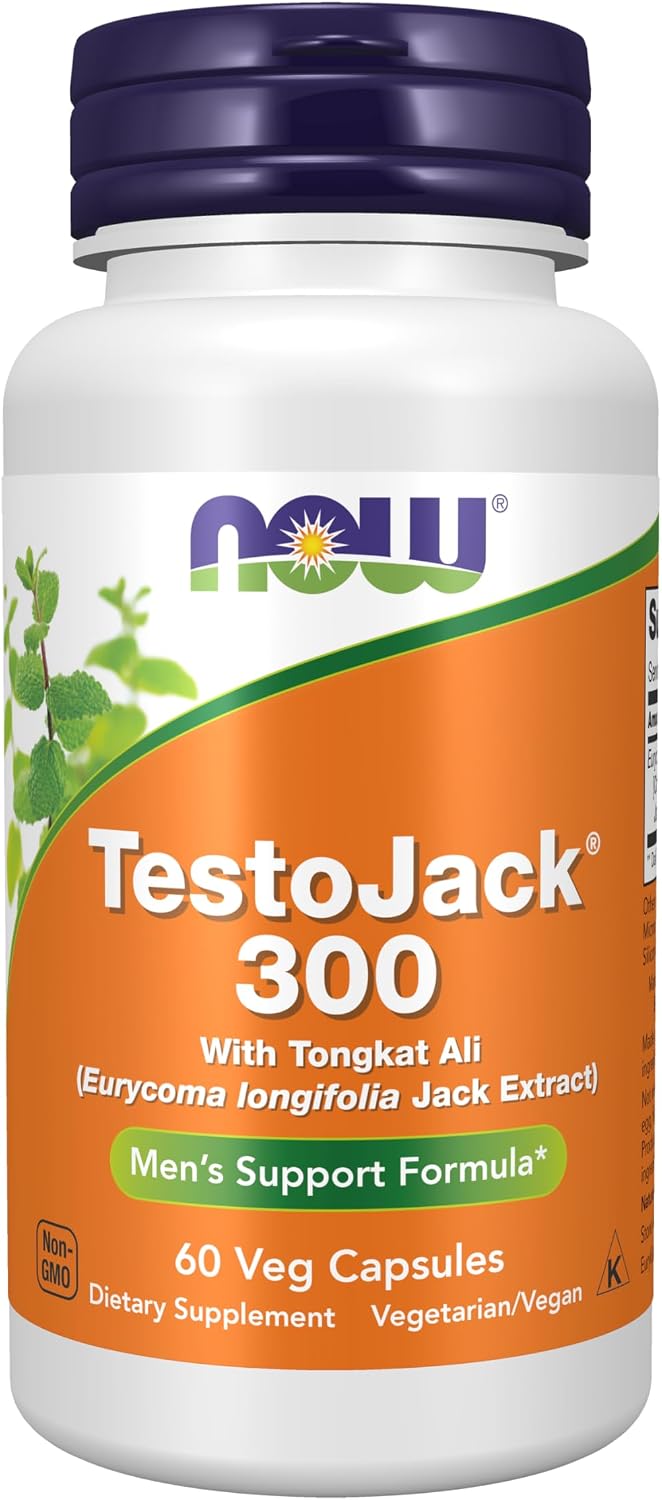 NOW Foods TestoJack 300™ – Tongkat Ali Extract, 60 Veg Capsules - görsel 1