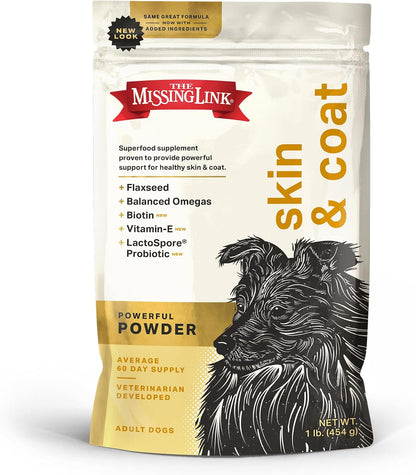 The Missing Link Skin & Coat + Probiotics Supplement for Dogs, 450 g