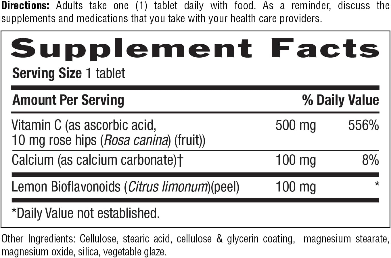 Country Life Vitamin C Buffered with Bioflavonoids - 500 mg - 250 Tablets - Gluten Free & Vegan - görsel 2