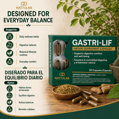 GASTRI-LIF – Traditional Herbal Food Supplement for Digestive Comfort – 30 Capsules