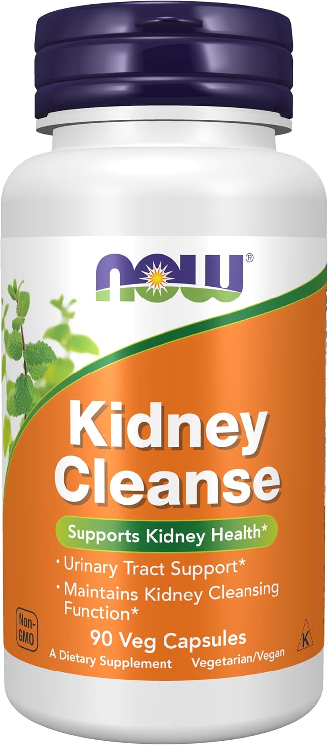 NOW Supplements, Kidney Cleanse with Uva Ursi, Parsley Seed, Fennel, and Horsetail, 90 Veg Capsules - görsel 1