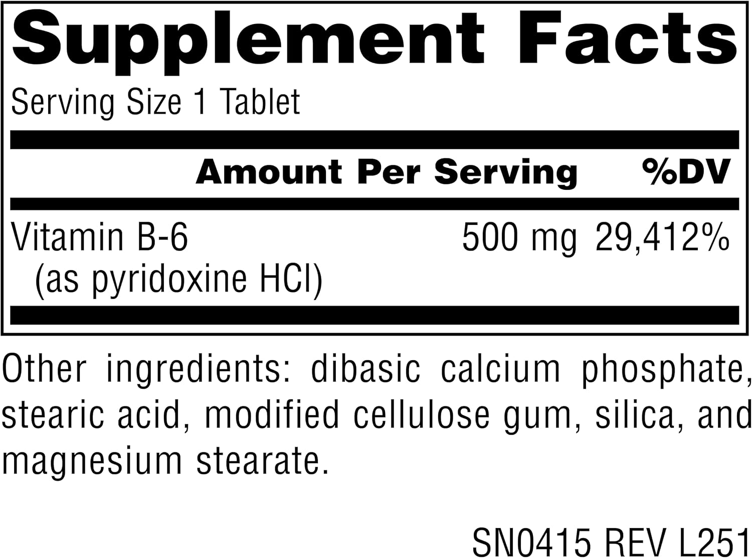 Source Naturals Vitamin B-6, 500 mg – 50 Tablets (Vegan) - görsel 2