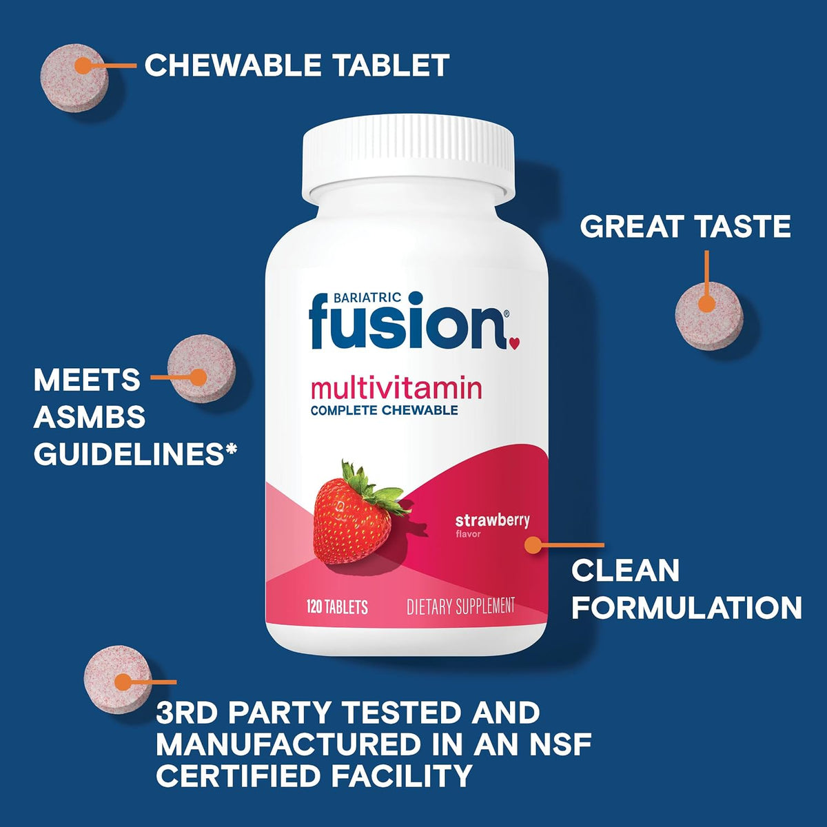 Bariatric Fusion Complete Chewable – Magnesium : Supports muscle function, nerve health, and energy metabolism. – Image 3