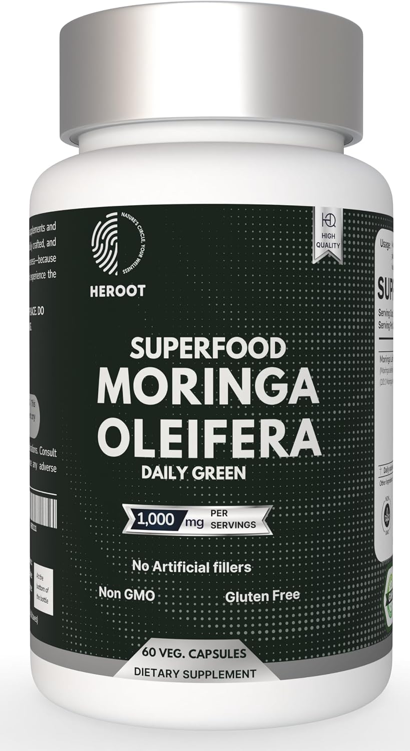 Heroot Organic Moringa Capsules – 60 Capsules - görsel 1