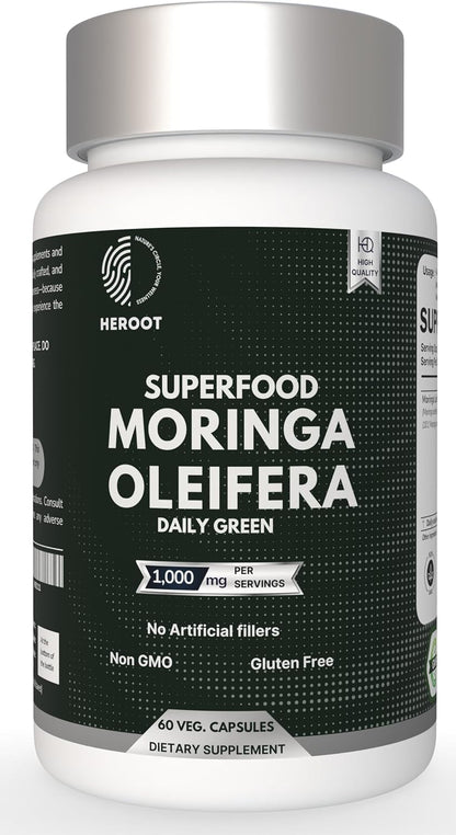 Heroot Organic Moringa Capsules – 60 Capsules