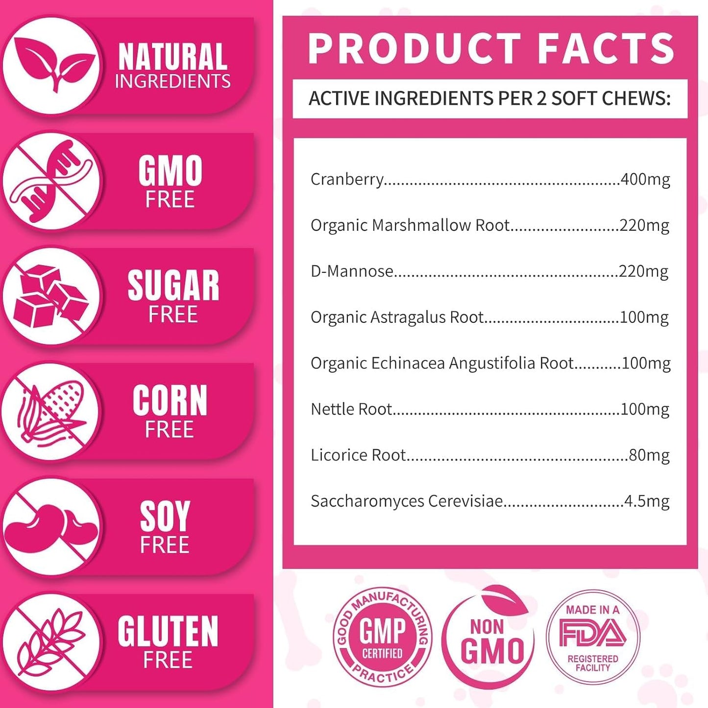 Cranberry Supplement for Dogs, Urinary Tract & Bladder Support - Cranberry Chews with D-Mannose - Kidney+Bladder, Digestion & Immune Support - 200 Chews, Chicken Flavour - görsel 9