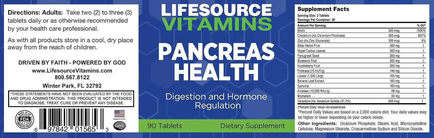 LifeSource Vitamins Pancreas Health-18 - All Natural Pancreas Support - görsel 2
