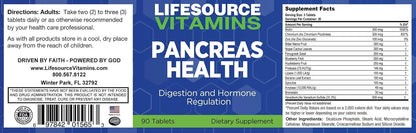 LifeSource Vitamins Pancreas Health-18 - All Natural Pancreas Support