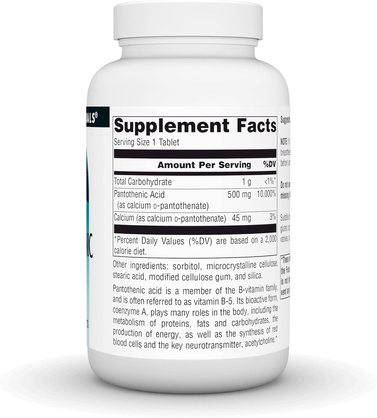 Source Naturals Pantothenic Acid (Vitamin B5) 500 mg, 100 Tablets - görsel 3