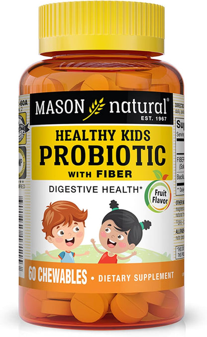 MASON NATURAL Healthy Kids Probiotic with Fibre - 60 Chewables