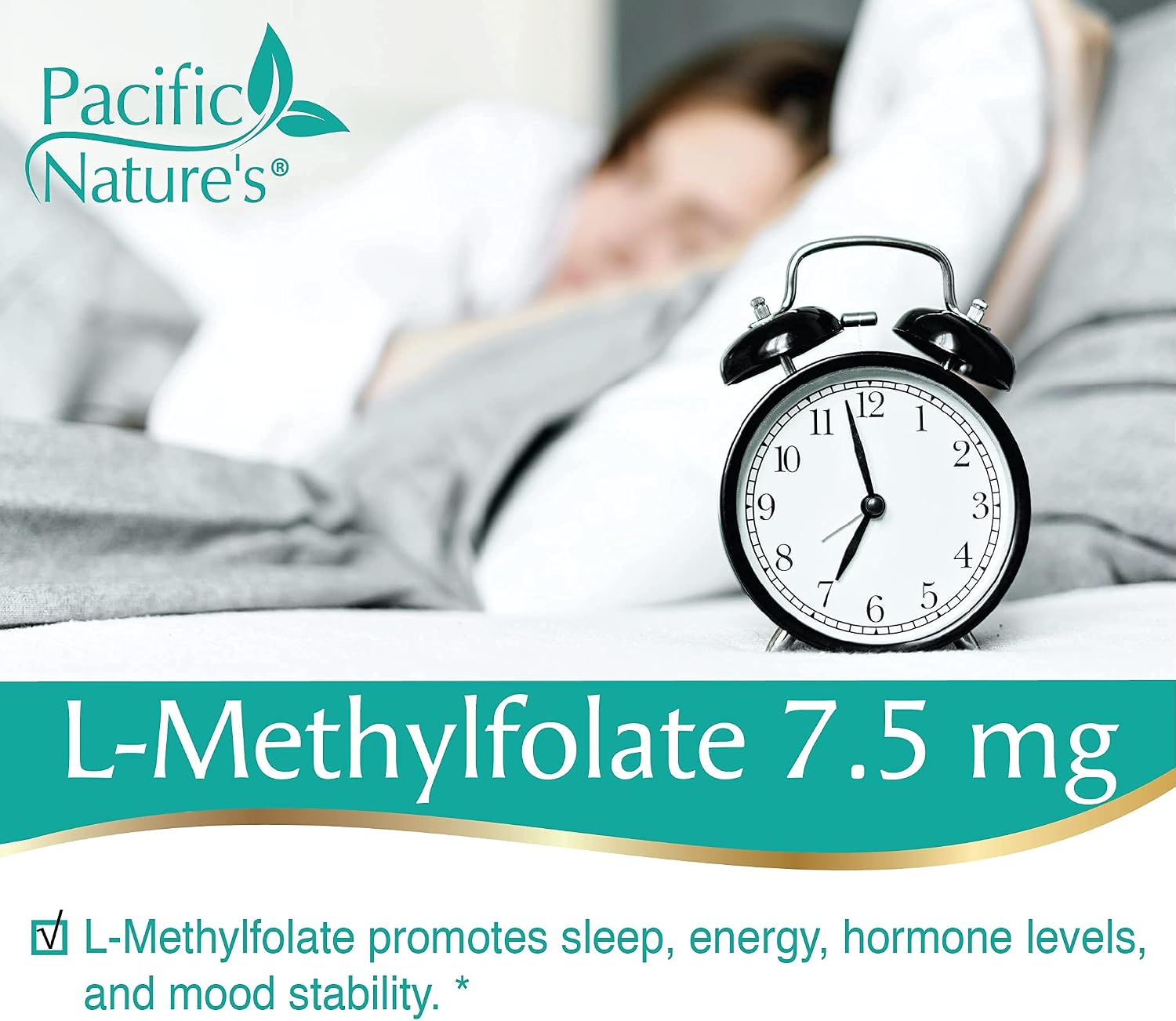 Pacific Nature's L-Methylfolate 7.5mg (60 Capsules) – Natural Active Folate for Overall Health Support, Gluten-free, Non-GMO - görsel 6