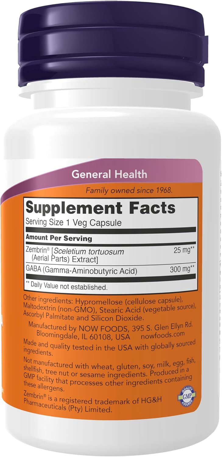 Now Supplements Calm & Focus with Zembrin® & GABA, Cognitive Support*, Clinically Validated, 60 Veg Capsules - görsel 2