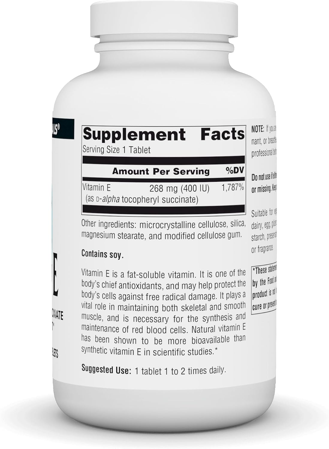 Source Naturals Vitamin E 400 IU - Fat-Soluble Antioxidant - 250 Tablets - görsel 2