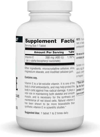 Source Naturals Vitamin E 400 IU - Fat-Soluble Antioxidant - 250 Tablets