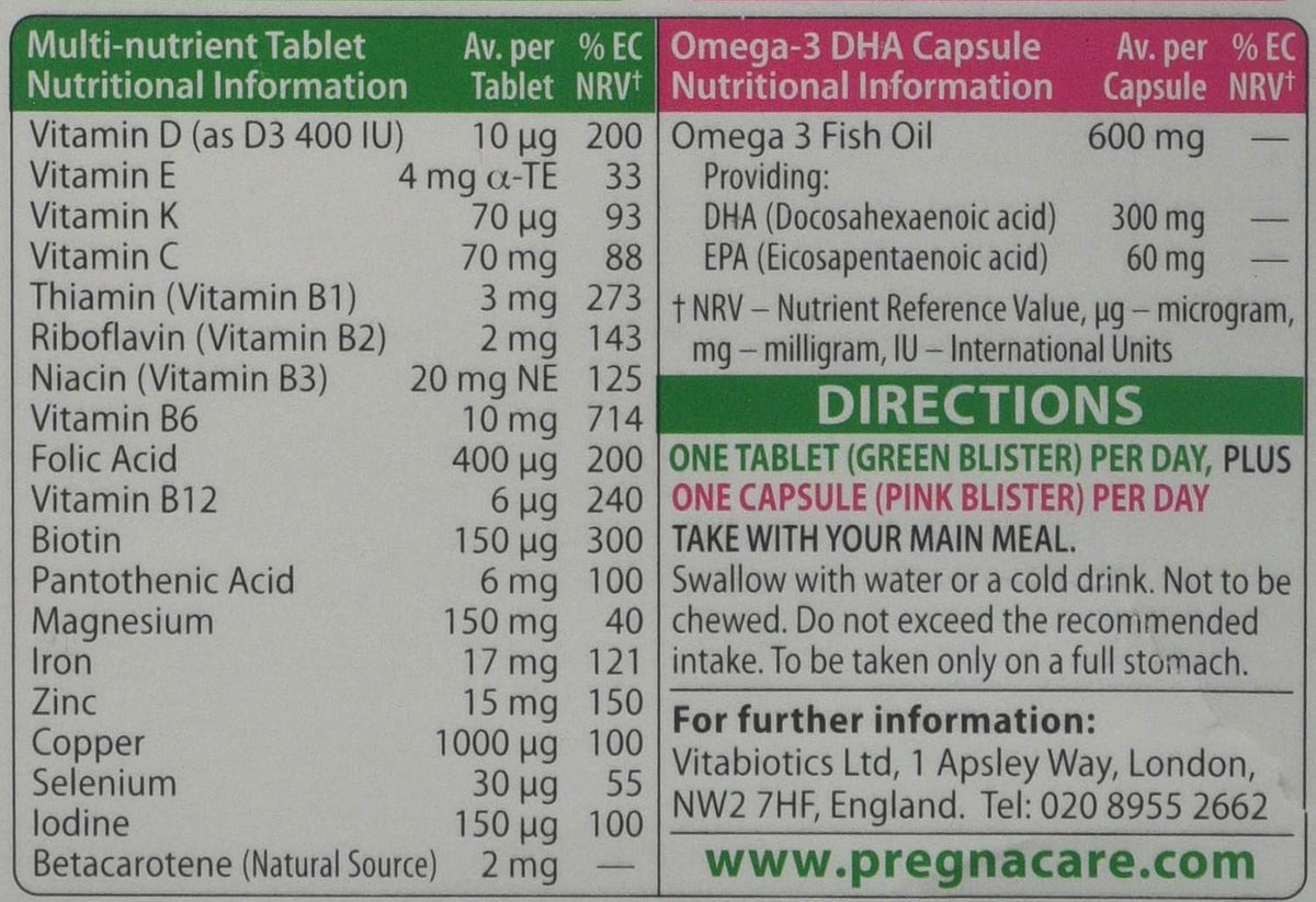 Vitabiotics Pregnacare Plus Multivitamin Tablets, 56 Tablets (Pack of 2) - görsel 3