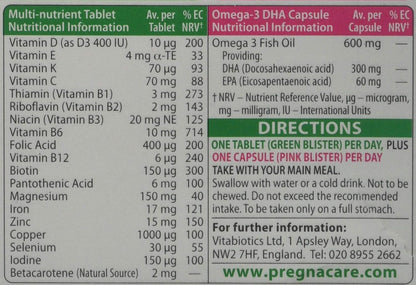 Vitabiotics Pregnacare Plus Multivitamin Tablets, 56 Tablets (Pack of 2)
