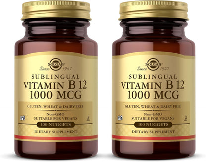Solgar Sublingual Vitamin B12 1000 mcg – 250 Nuggets (Pack of 2) – 500 Servings