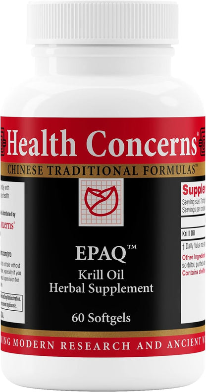 Health Concerns EPAQ – Brain & Heart Health Krill Oil Supplement (60 Softgels)