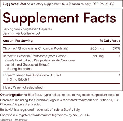 Purity Products MyBerberine ProClinical – 9.6X More Bioavailable Than Ordinary Berberine with BPL-1 Postbiotic & Eriomin – 60 Vegetarian Capsules