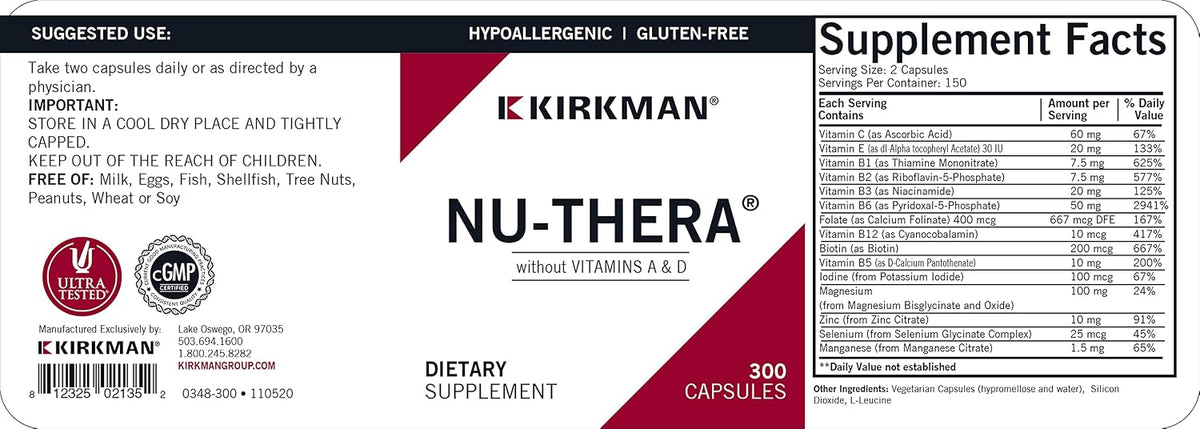 Kirkman d-Biotin 1000 mcg Capsules - Hypoallergenic - 120 Capsules - görsel 3