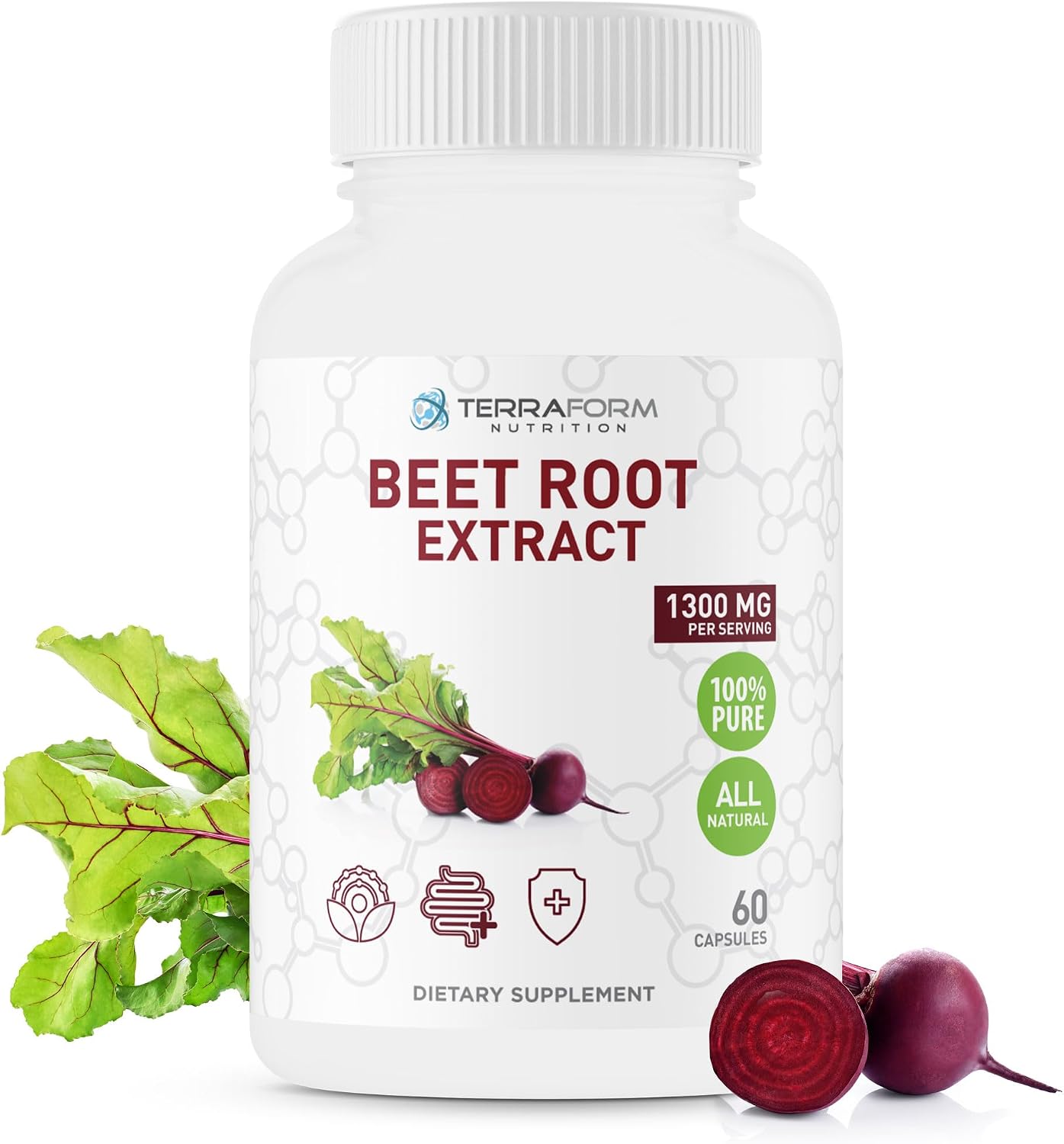 Red Beetroot Extract 1300mg – Powdered Beetroot Supplement – 60 Vegan Capsules - görsel 7