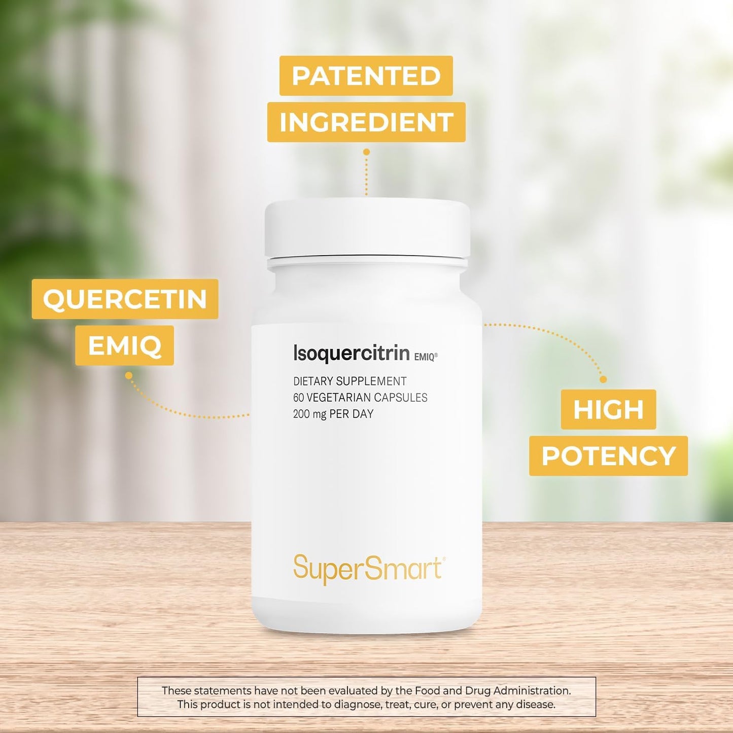 Supersmart - Alpha Glycosyl IsoQuercitrin 200mg per Day - Bioactive Quercetin EMIQ - Flavonoid Supplement | Non-GMO & Gluten-free - 60 Vegetarian Capsules - görsel 3