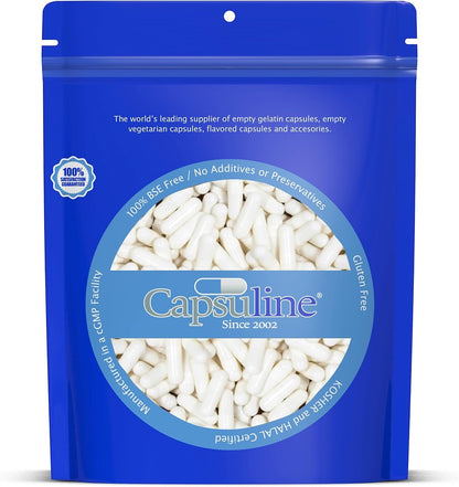 Capsuline Size 00 Clear Empty Vegan Capsules - 5000 Pack